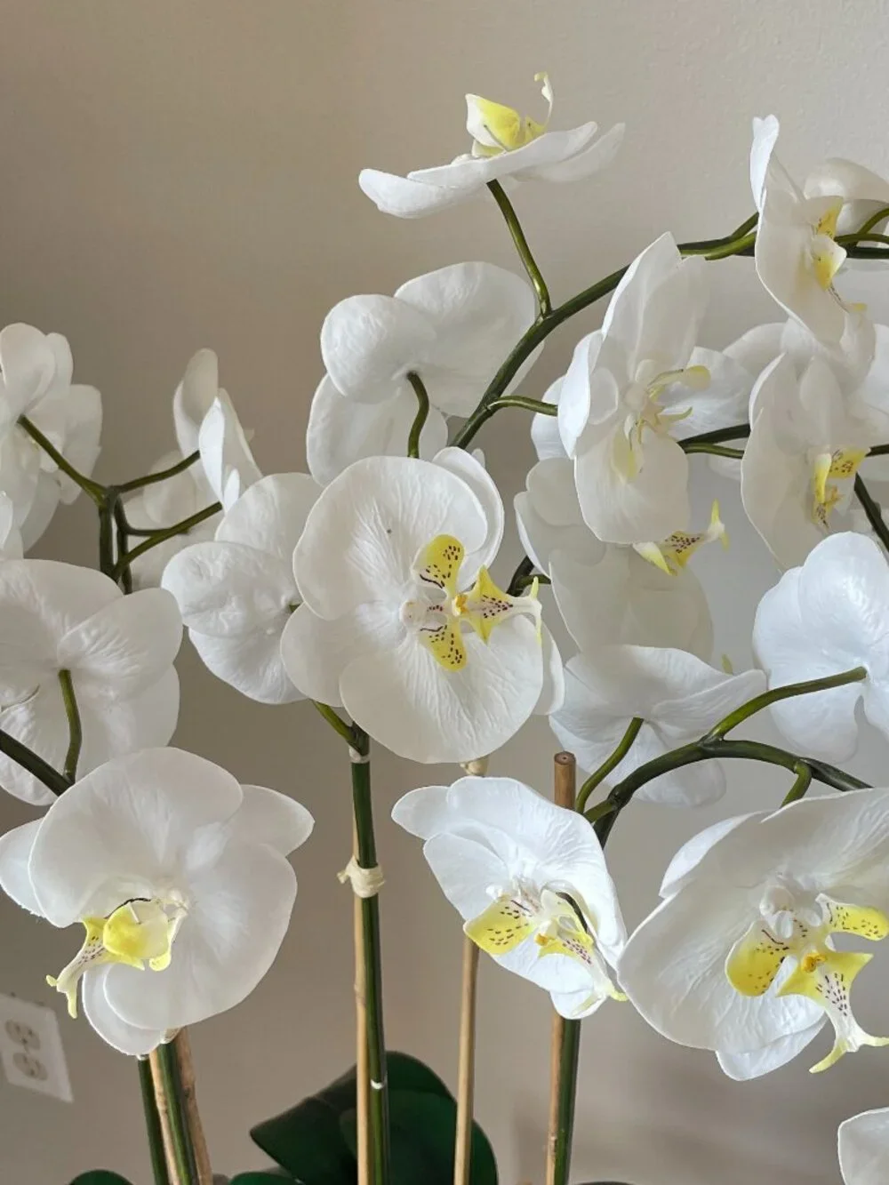 Artificial Orchid Real Touch Flower Arrangement Moss Decorative Gold Pot 32 x 14